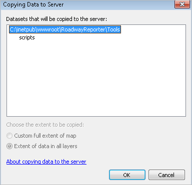 Copying the Generate Report script to the server Copying the Generate Report script to the server